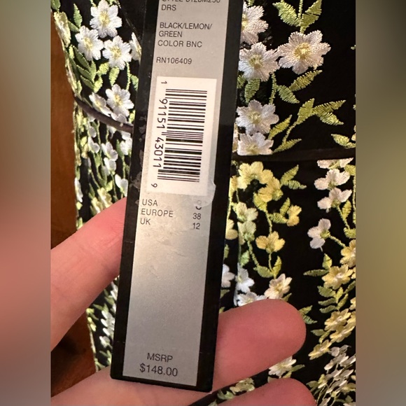 Tahari ASL Black and Gold Floral Dress - Picture 12 of 16